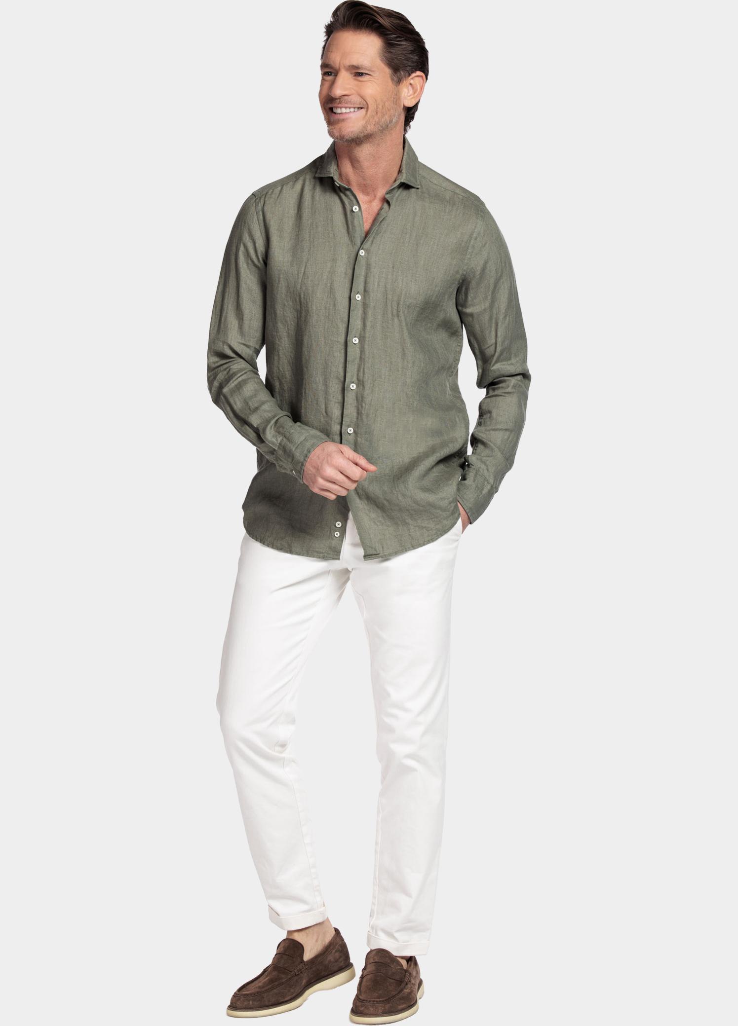 Giordano Overhemd heren Groen Row Long Sleeve Cutaway Soft 617811/70