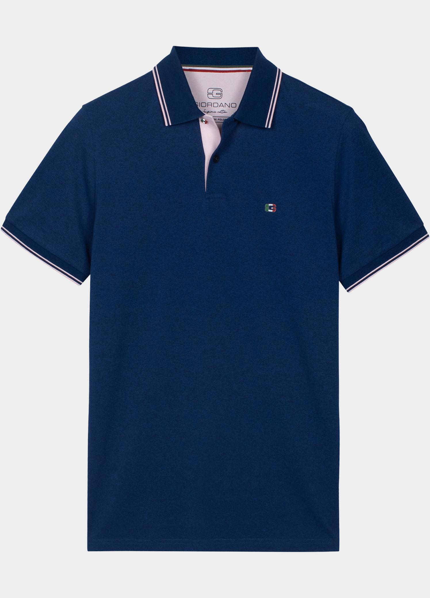 Giordano Polo heren Blauw Nico Signature Polo SS Two-Pl 616587/66