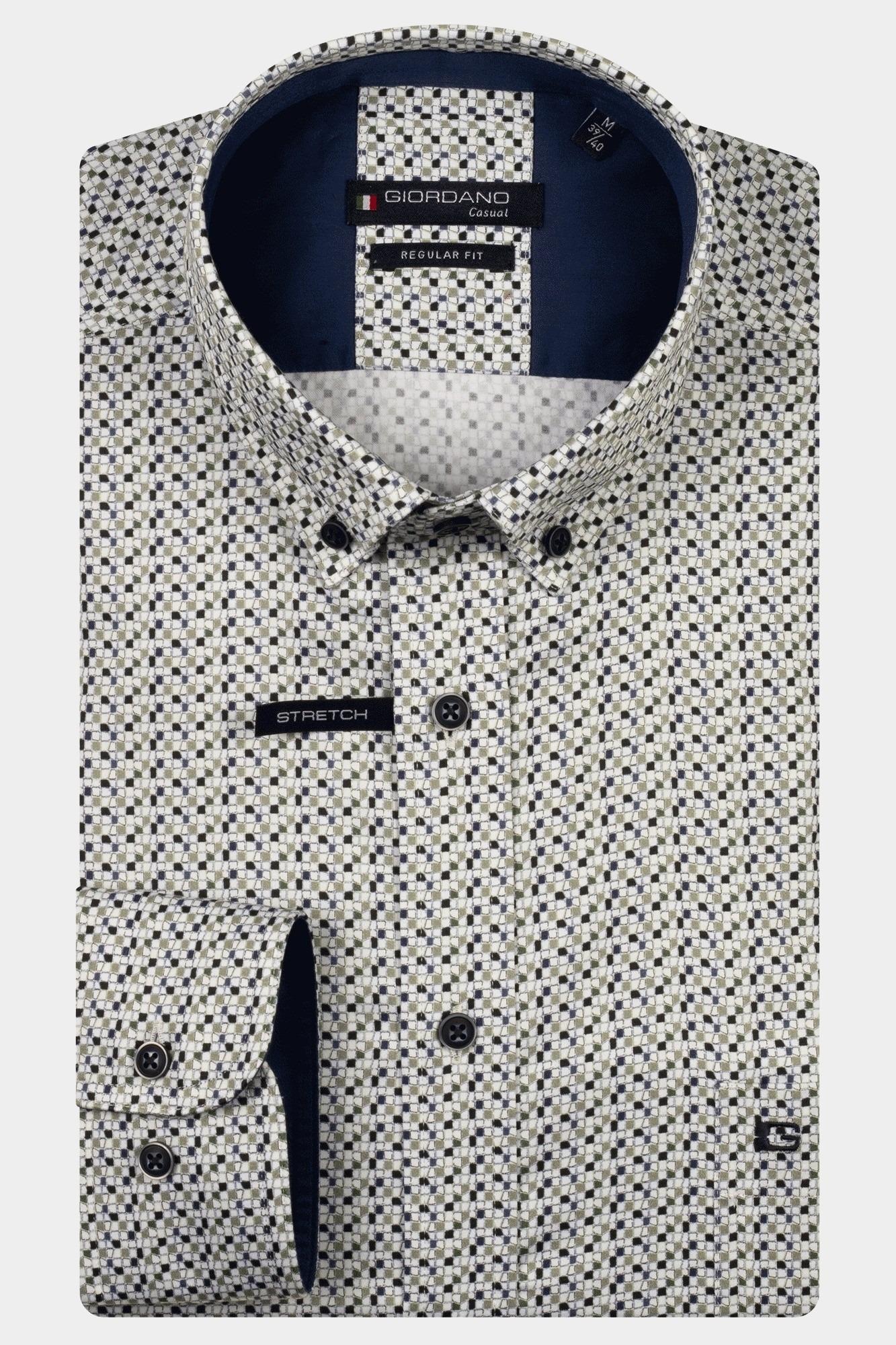 Giordano Casual hemd lange mouw Groen Ivy long sleeve button down S 527035/70