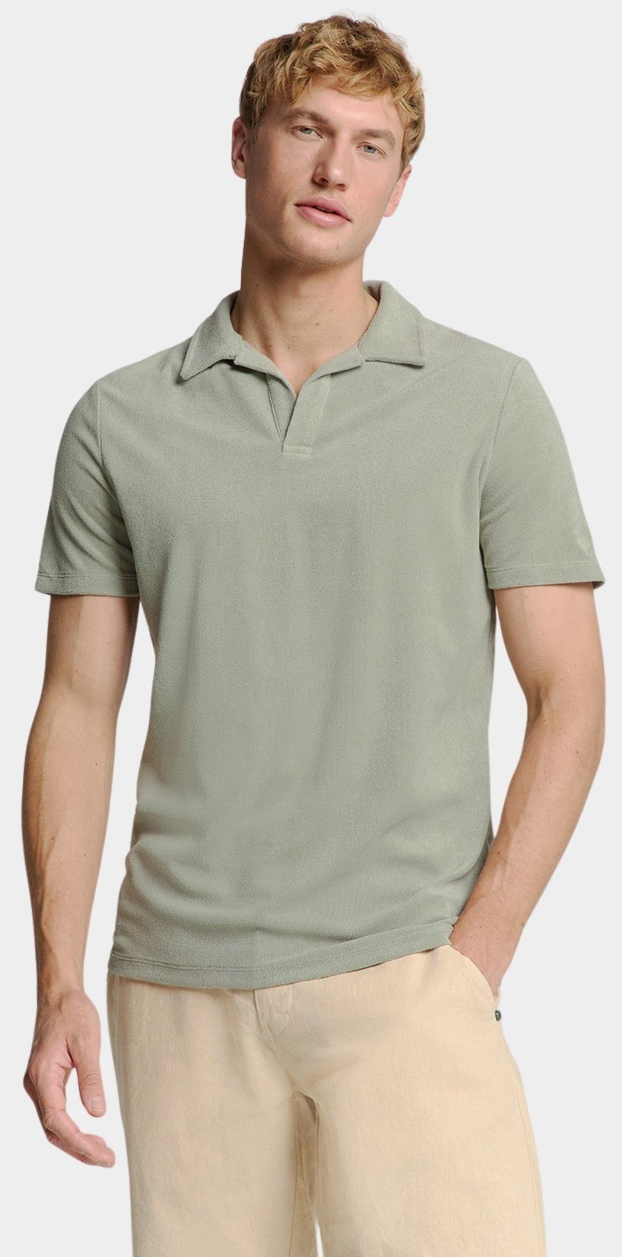 No Excess Polo korte mouw Grijs Polo Revers Solid Terry Knit 28370480/049