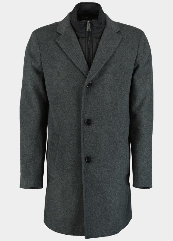 Commander Wollen Jas Grijs Wollmantel mit Inlet 213013459/840