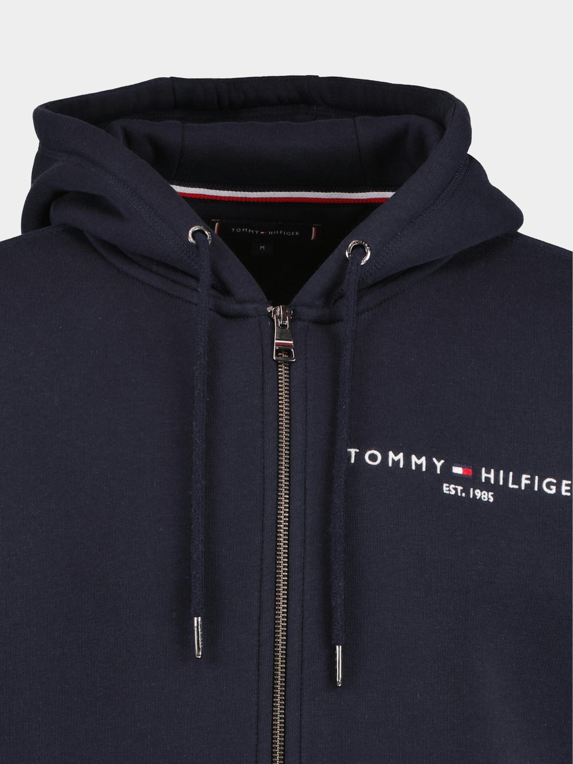 Tommy Hilfiger Vest Blauw Tommy logo zip through MW0MW22197/DW5