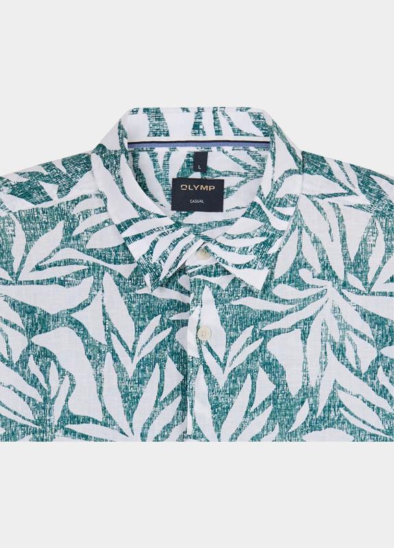 Olymp overhemd korte mouw heren Groen Casual 408612/88