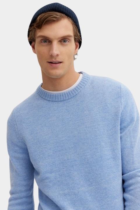 Basefield Pullover Blauw Rundhals Pullover 219018511/653