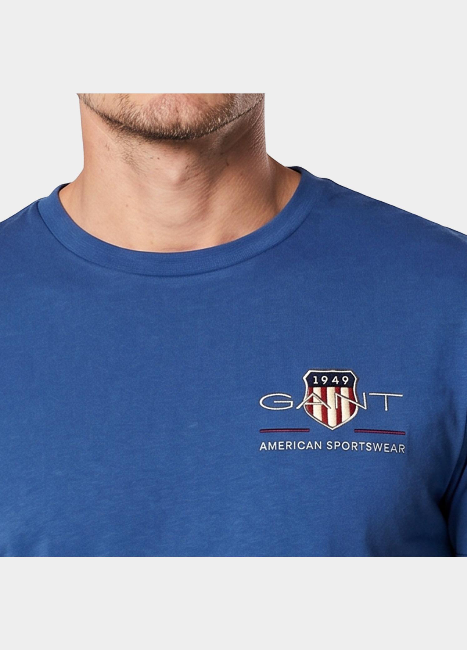 Gant T-shirt heren Blauw Geborduurd Archive Shield T-s 2067004/407