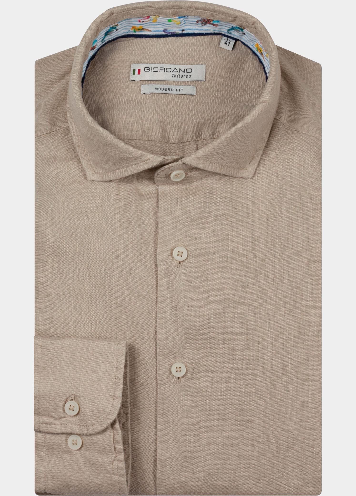 Giordano Overhemd heren Wit Row Long Sleeve Cutaway Soft 617810/81