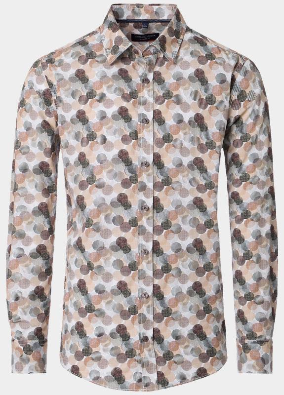 Casamoda Casual hemd lange mouw Bruin Kent Casual Fit 454487100/200