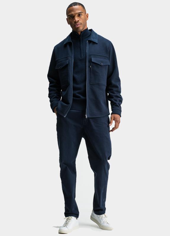 Butcher of Blue Overshirt Blauw Perry Zip Overshirt M2523000/890