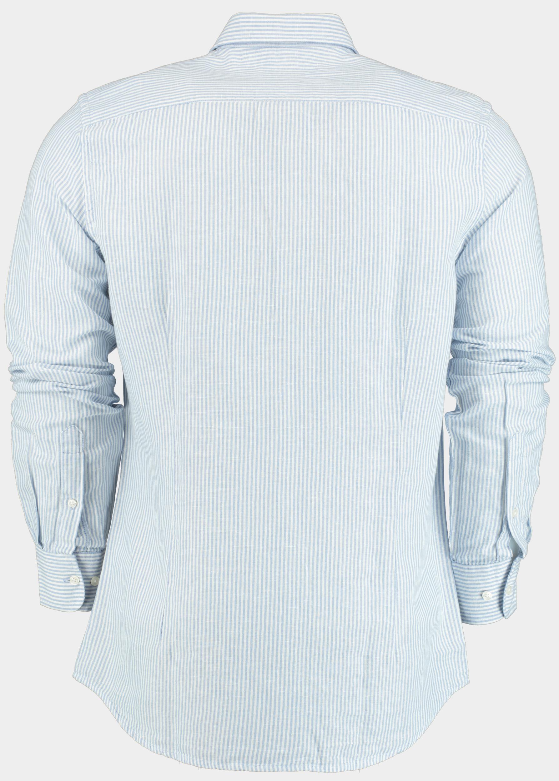 Born With Appetite Casual hemd lange mouw Blauw Curtis Li-co Shirt Fine Strip 25107CU03/220 french blue