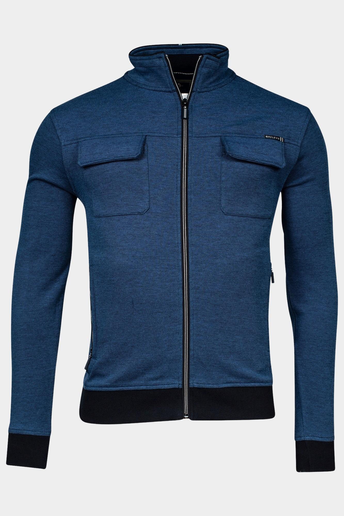 Baileys Vest Blauw Sweat Cardigan Zip  2-tone Ox 412245/60