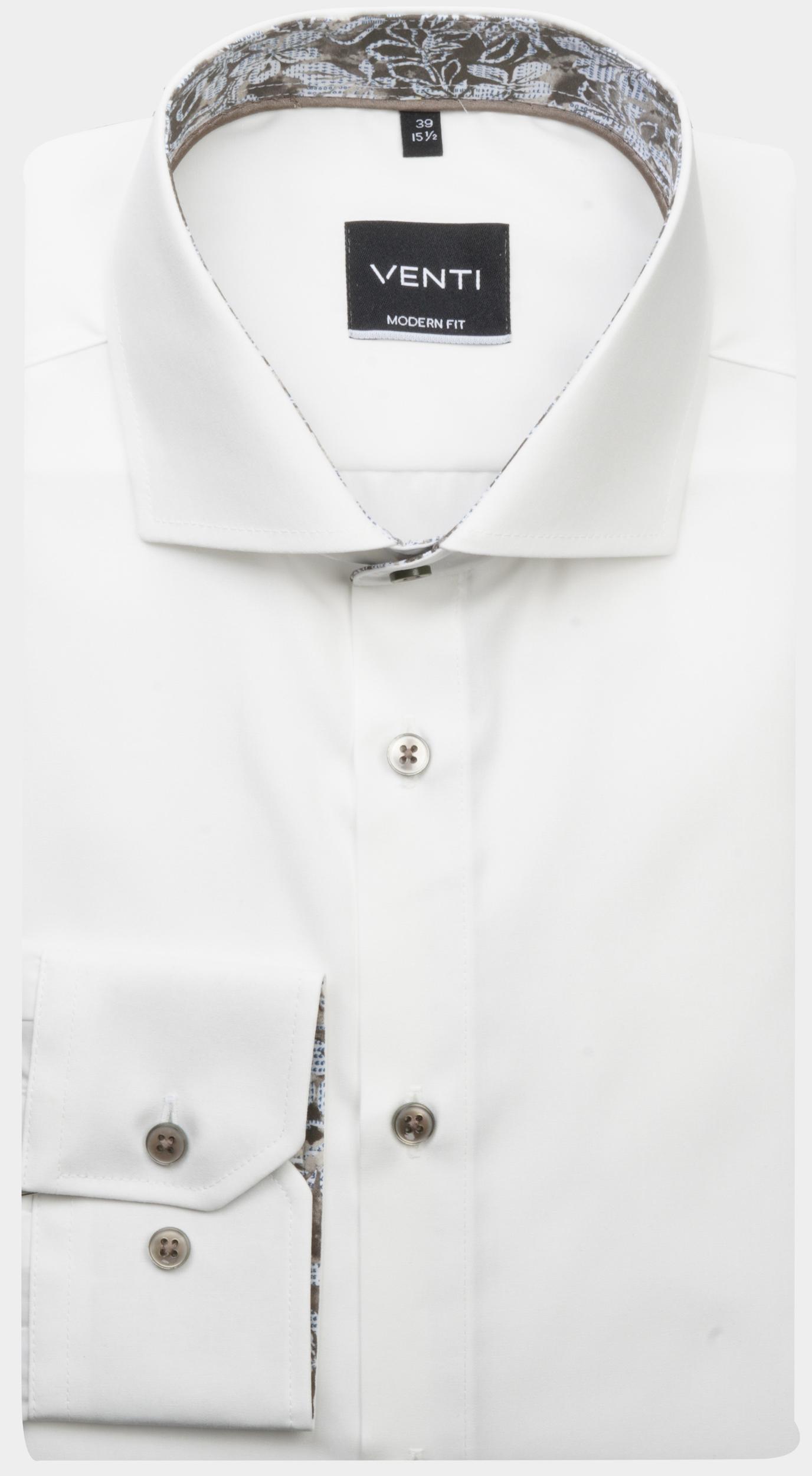 Venti Business hemd lange mouw Wit Hai Modern Fit 144207900/002