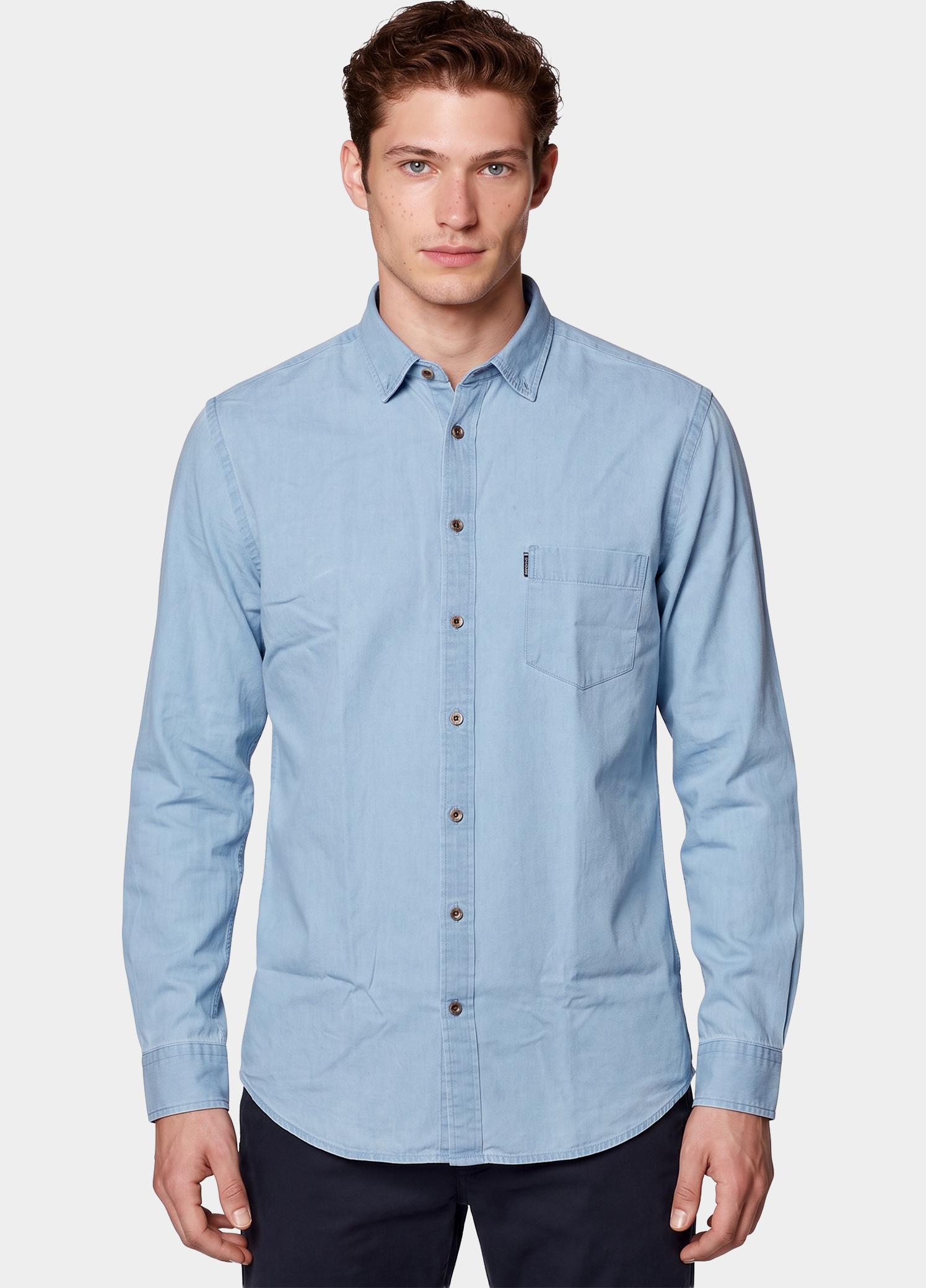 Giordano Overhemd heren Blauw Dino Soft washed denim 627004/61
