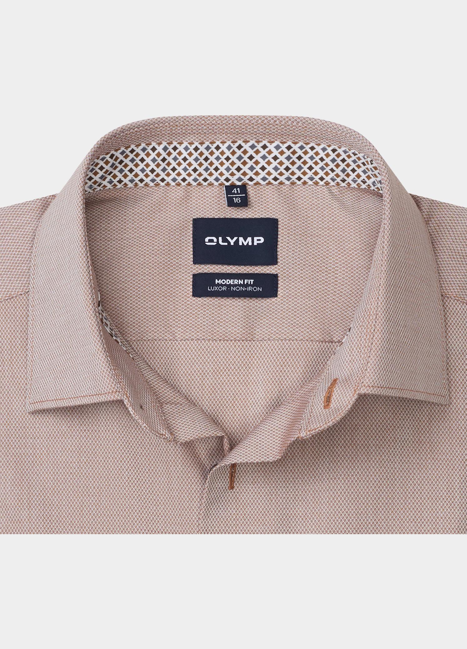 Olymp Zakelijk overhemd heren Bruin Luxor mf D.2103/2108 126224/27