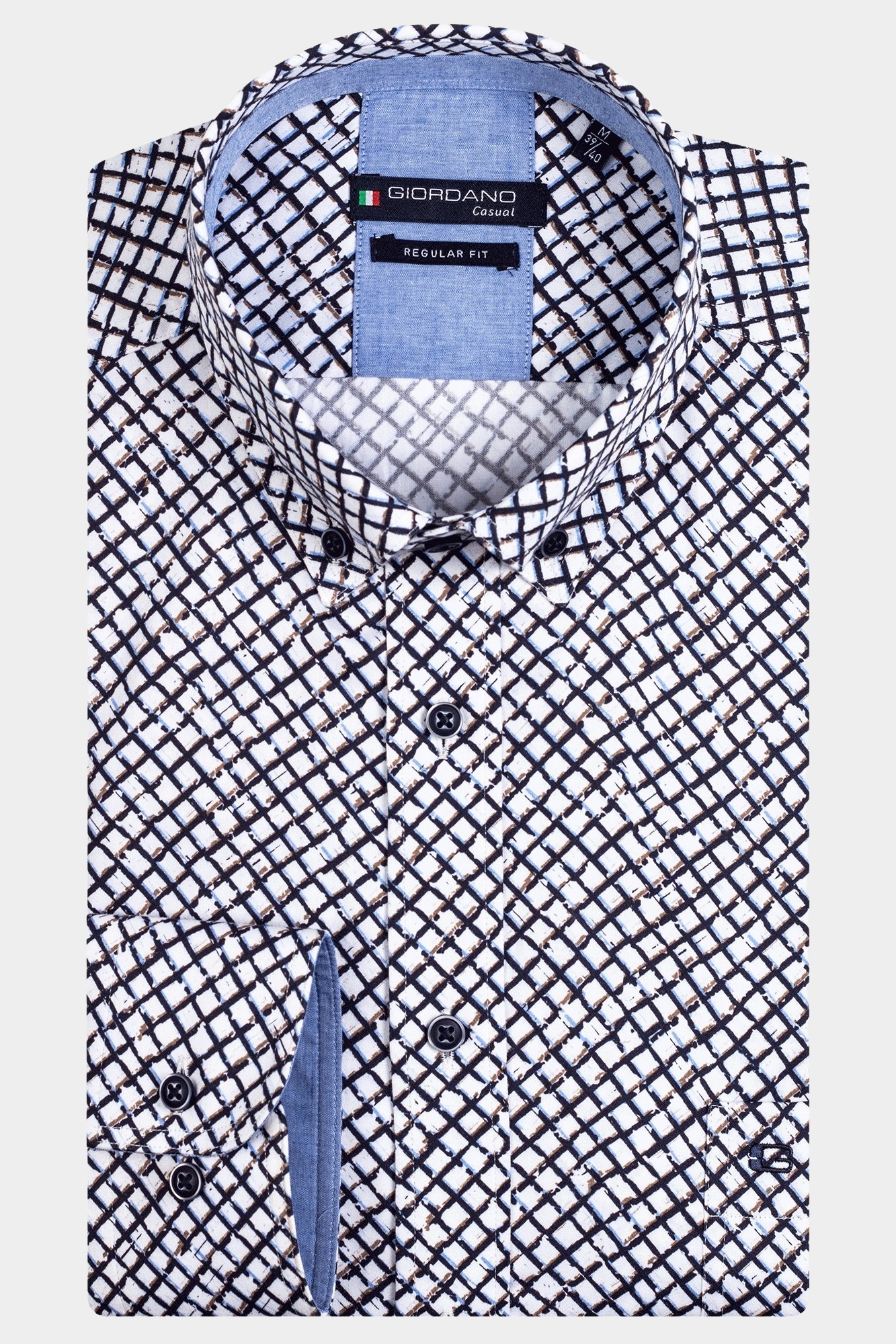 Giordano Casual hemd lange mouw Blauw Ivy 327029/60