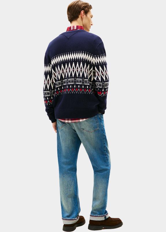 Tommy Hilfiger Pullover Blauw PLACED FAIRISLE WOOL BLEND CR MW0MW40844/0A4