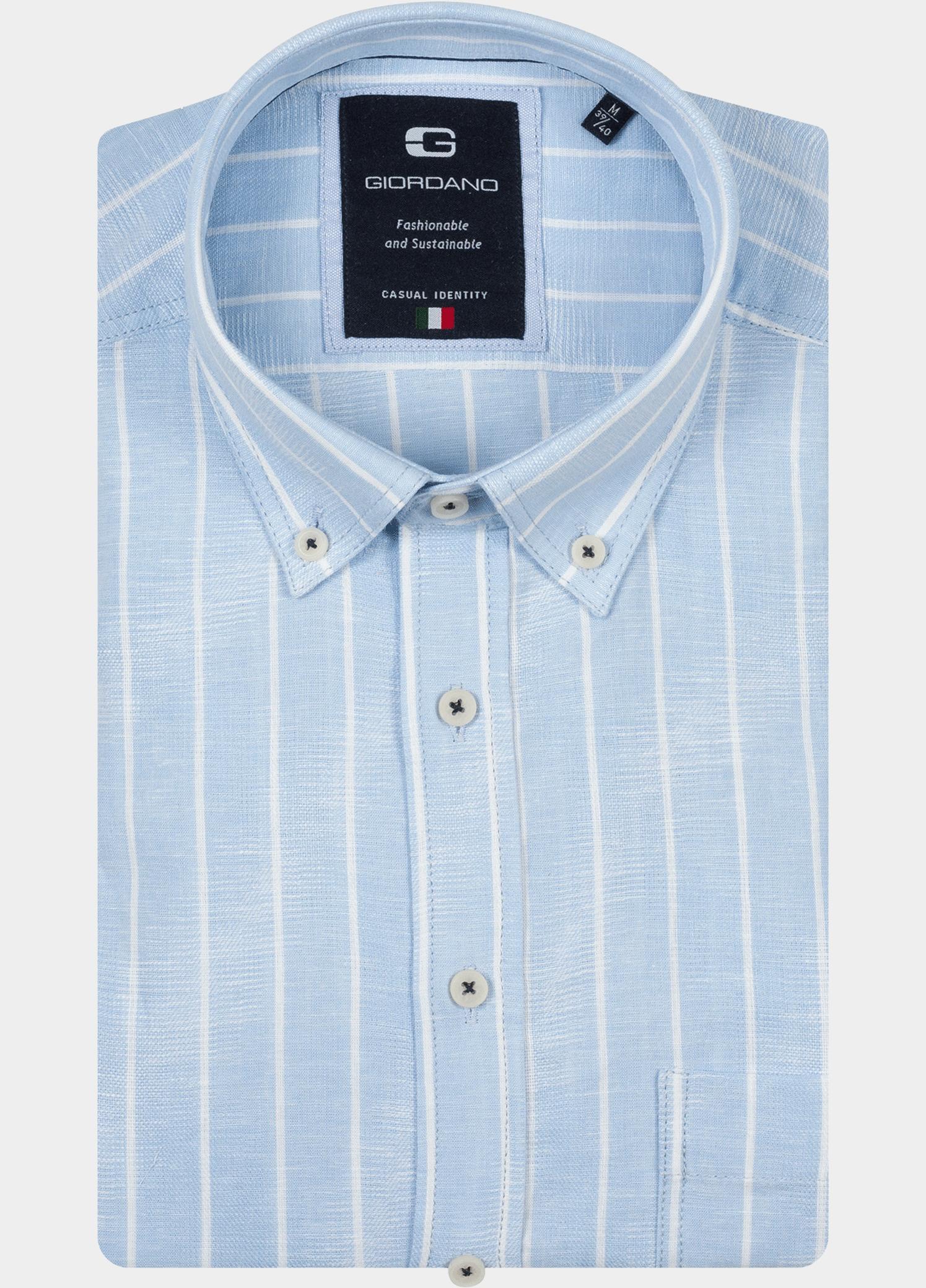 Giordano Overhemd heren Blauw Brando Long Sleeve Button Dow 617103/61