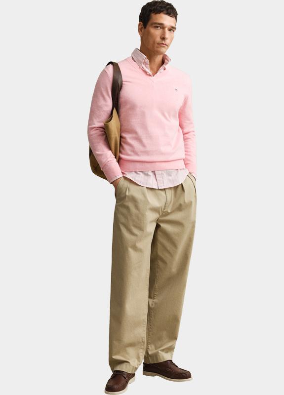 Gant Pullover heren Roze Klassieke sweater van katoen 8030562/682