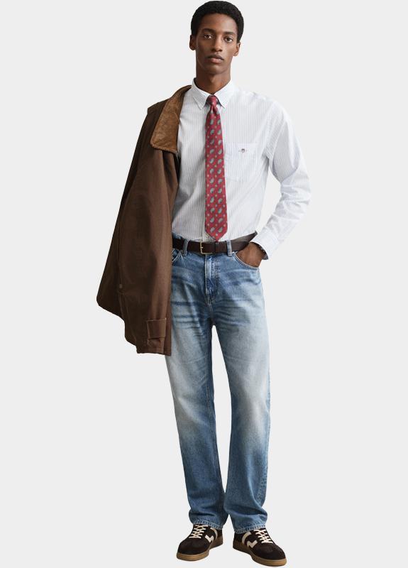 Gant Overhemd heren Blauw Regular Fit Poplin 3000130/455