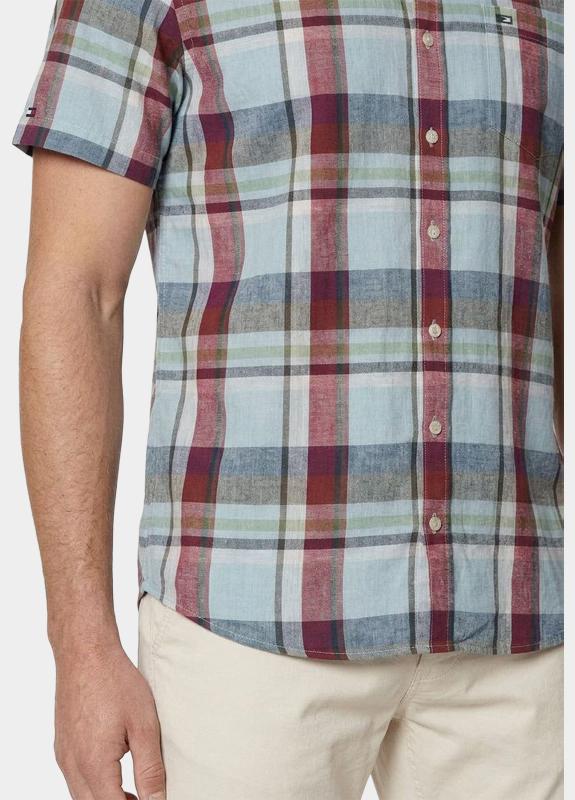 Commander flag overhemd korte mouw heren Rood  214008383/641