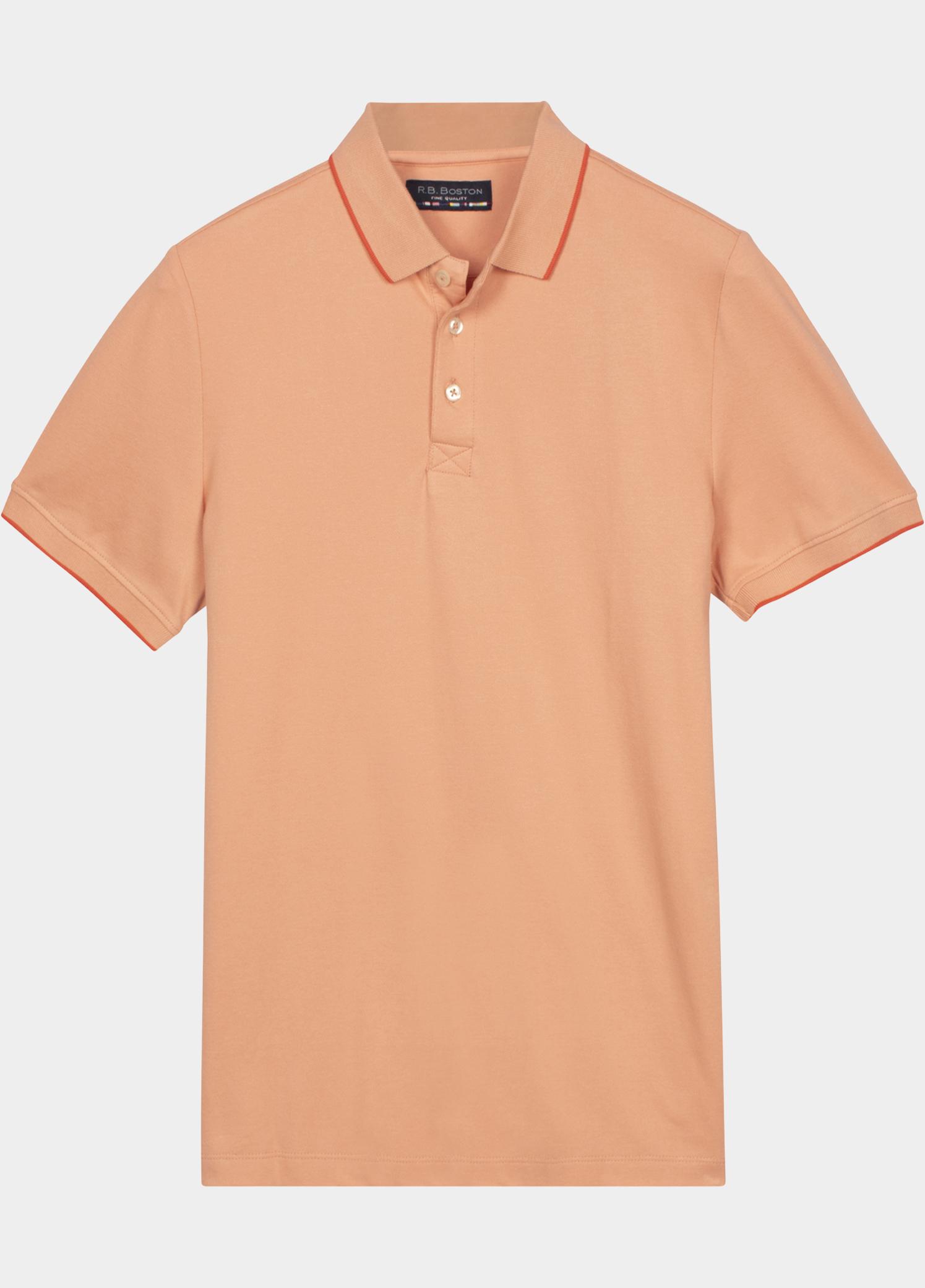 R.B. Boston Polo heren Oranje Polo Shirt  Solid Oxford Piqu 615294-78/32