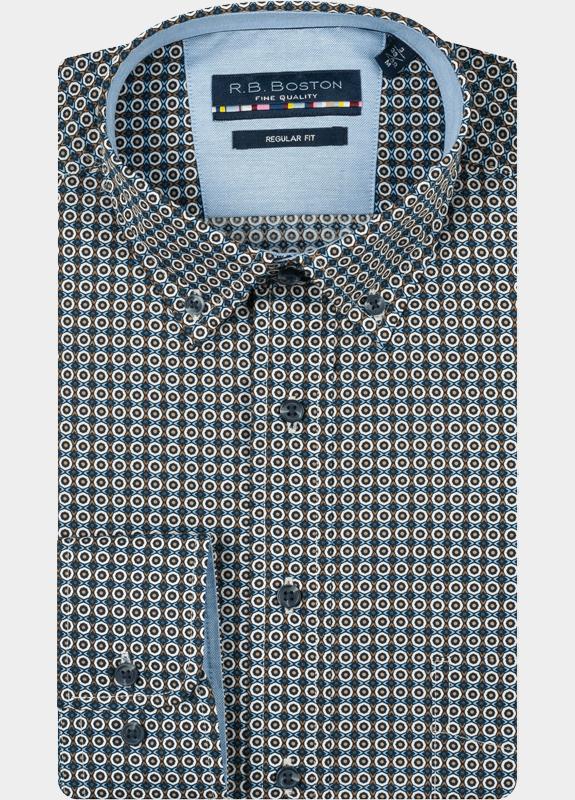R.B. Boston Casual hemd lange mouw Bruin Franklin LS Button Down 527670/605