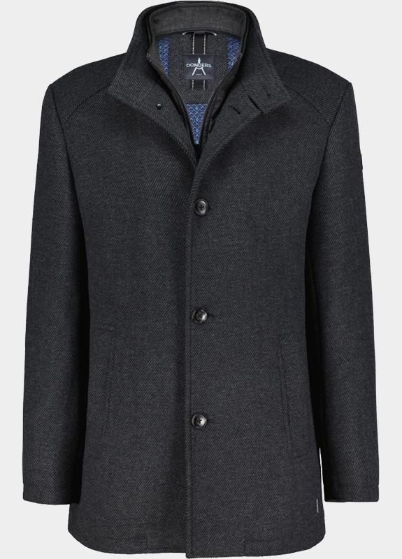 Donders 1860 Wollen Jack Zwart Wooddown Wool Coat 21807.3/982