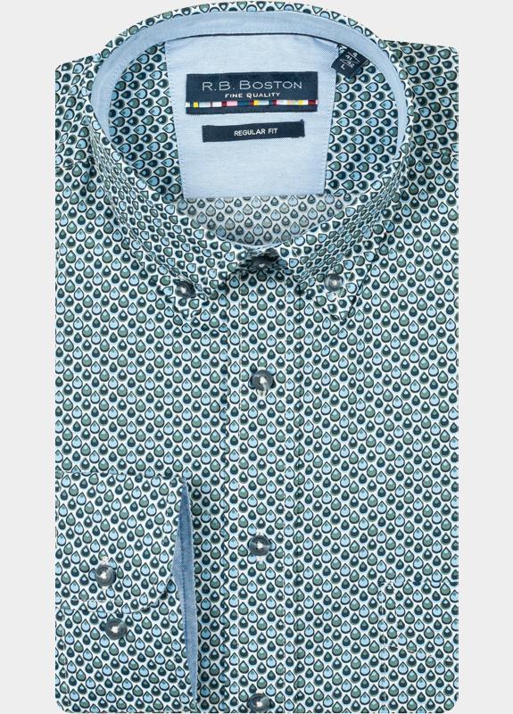 R.B. Boston Casual hemd lange mouw Groen Franklin LS Button Down 527670/703