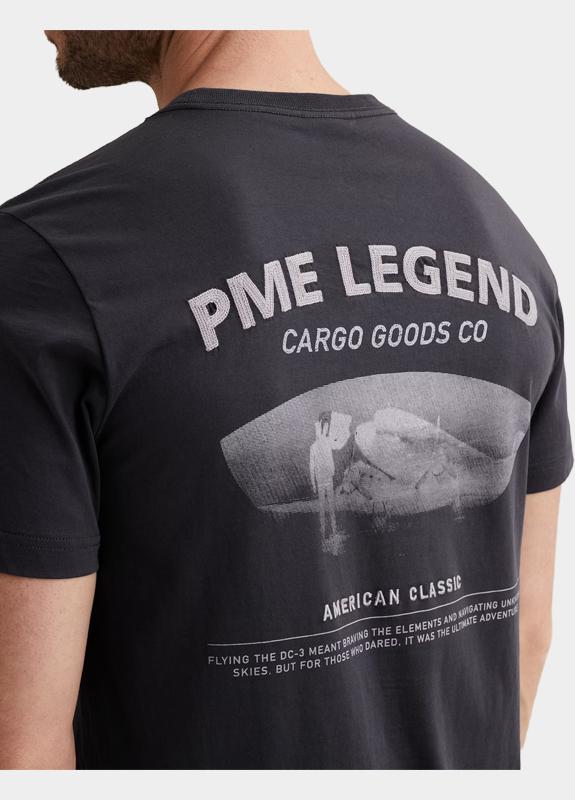 PME Legend T-shirt heren Blauw Short sleeve r-neck single je PTSS2603571/5278