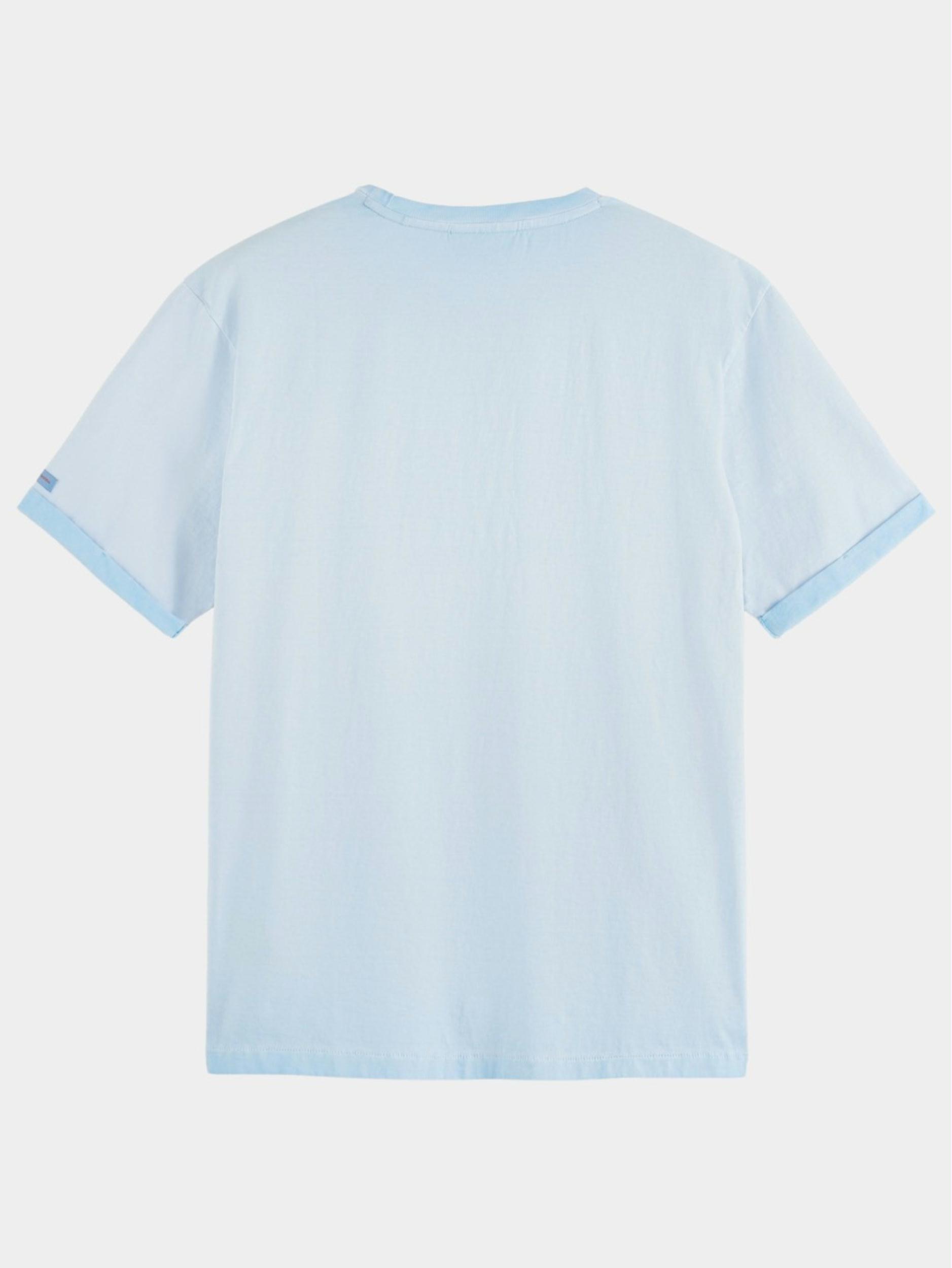 Scotch & Soda T-shirt korte mouw Blauw Cold dye tee with chest artwor 171703/5609