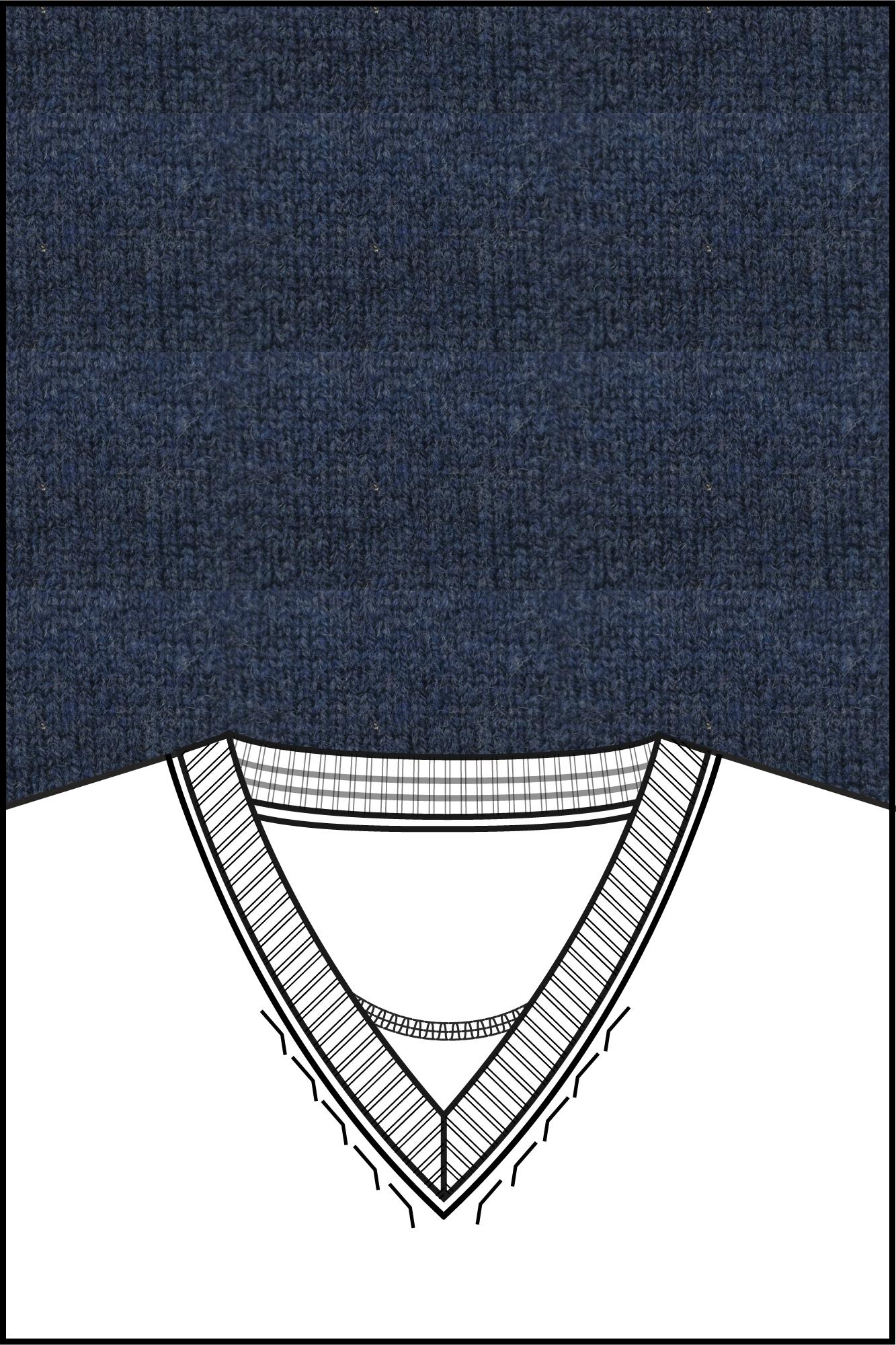 Baileys Pullover Blauw V-Neck Pullover  12gg single 520071/675