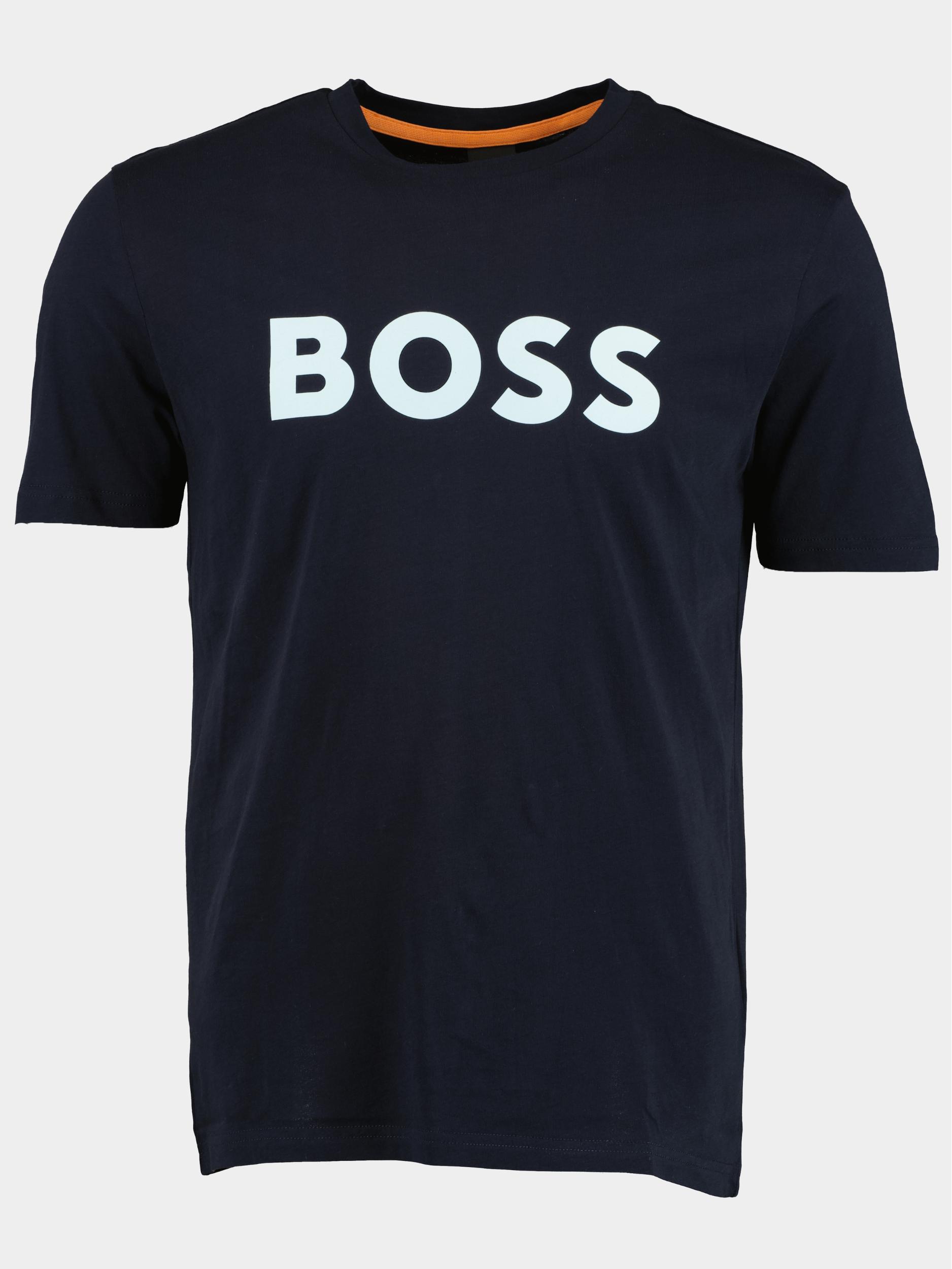 BOSS Orange Polo korte mouw Blauw Thinking 1 10246016 01 50481923/407