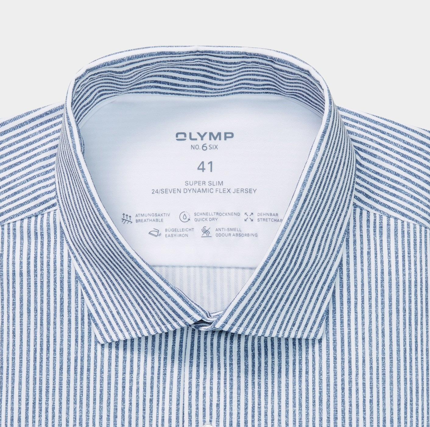 Olymp Business hemd lange mouw Blauw 253084-Hemden 253084/18
