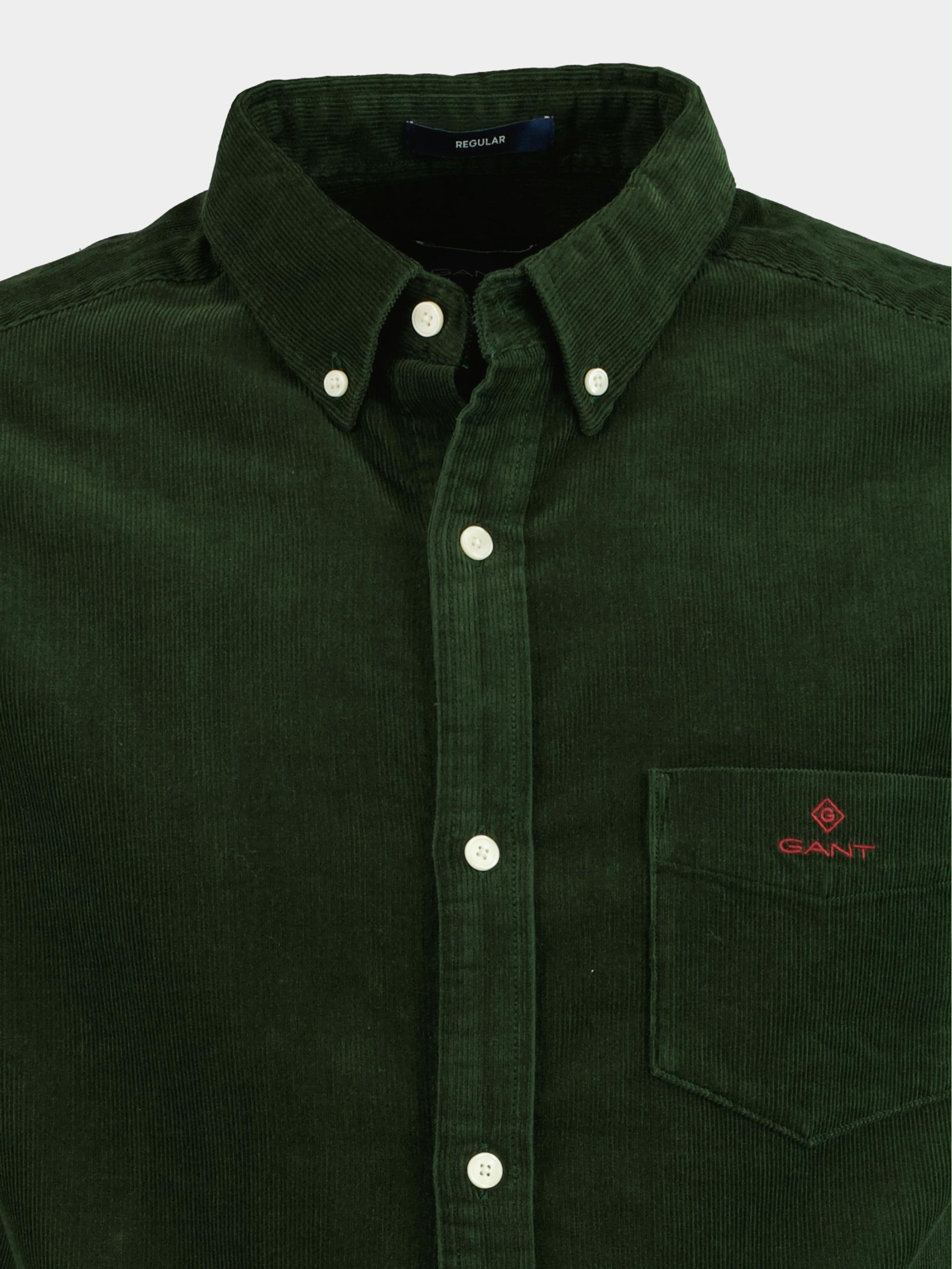 Gant Casual hemd lange mouw Groen D1. Reg Corduroy Shirt BD 3017170/363