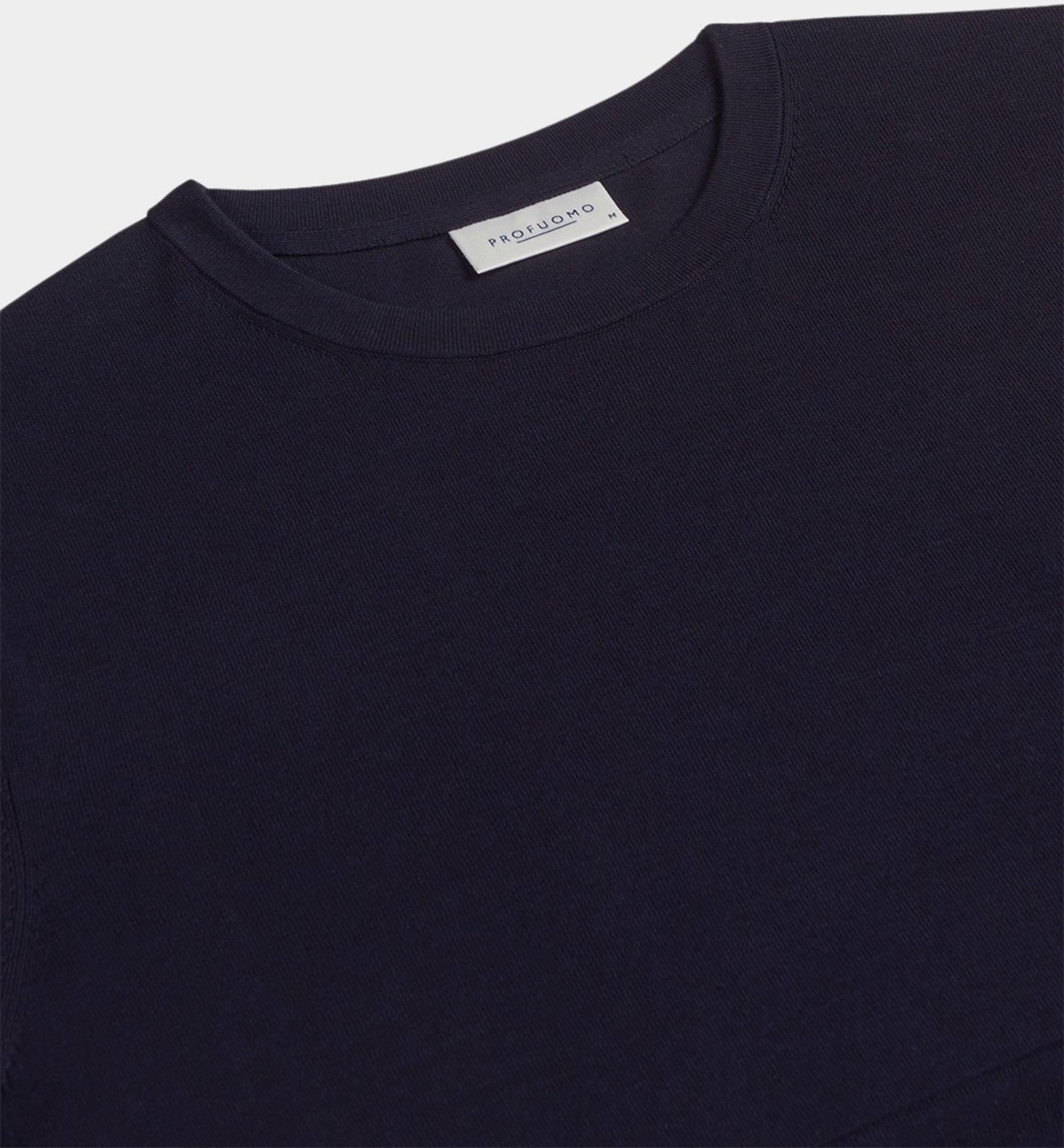 Profuomo knitted T-shirt korte mouw Blauw  PPWT10005A/P