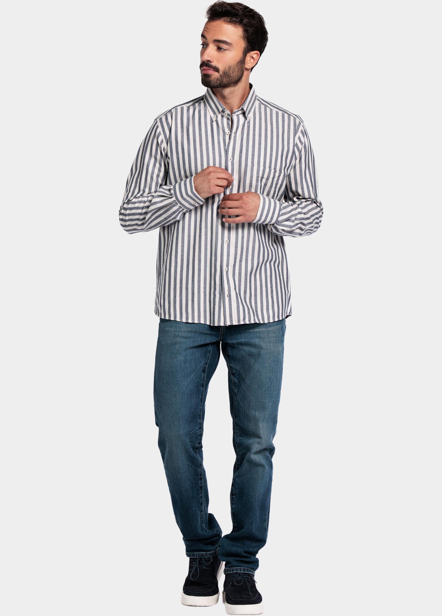 Giordano Overhemd heren Blauw Brando long sleeve button dow 527110/60