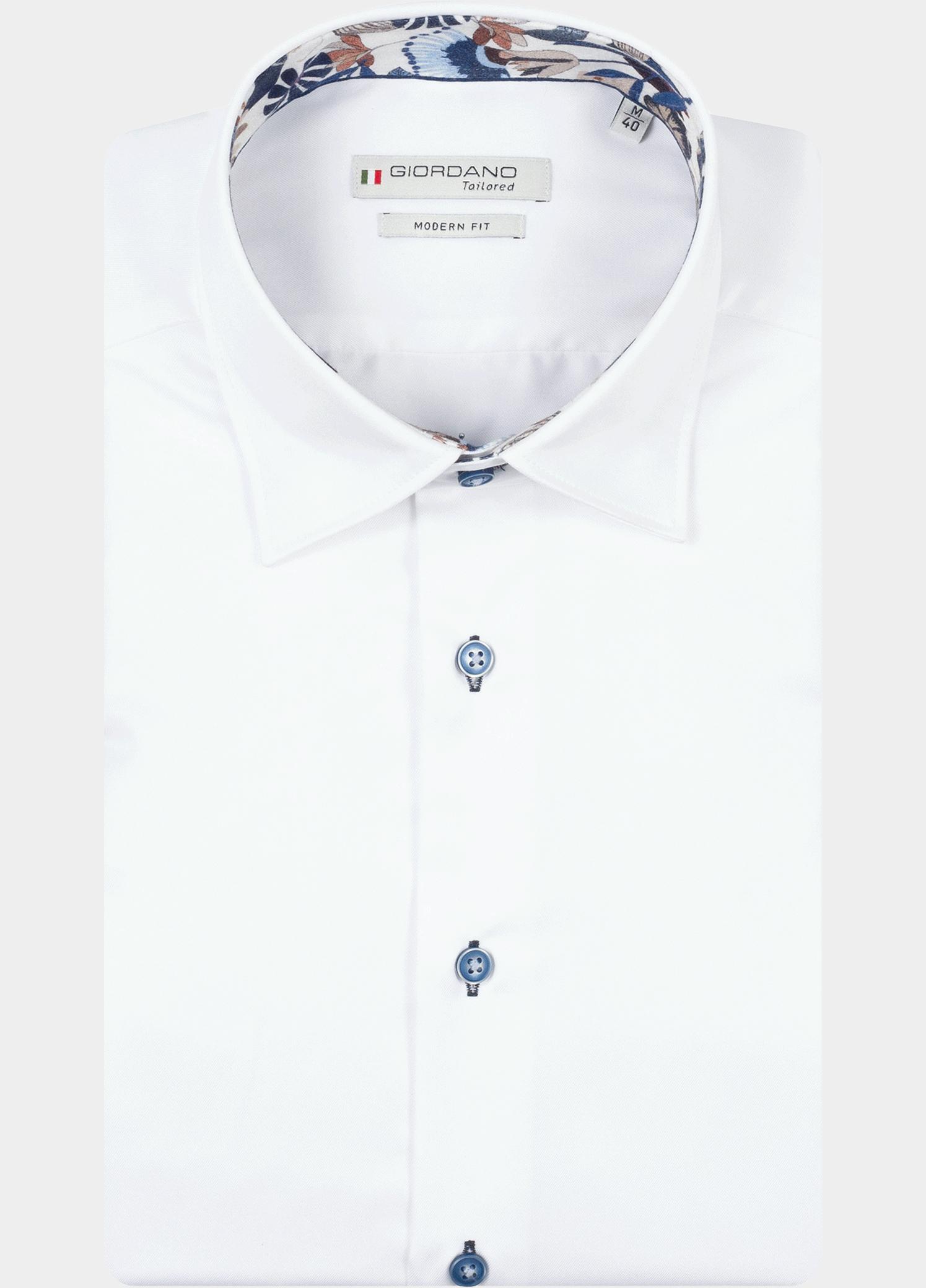 Giordano Overhemd heren Wit Belmonte Long Sleeve Button U 617885/10