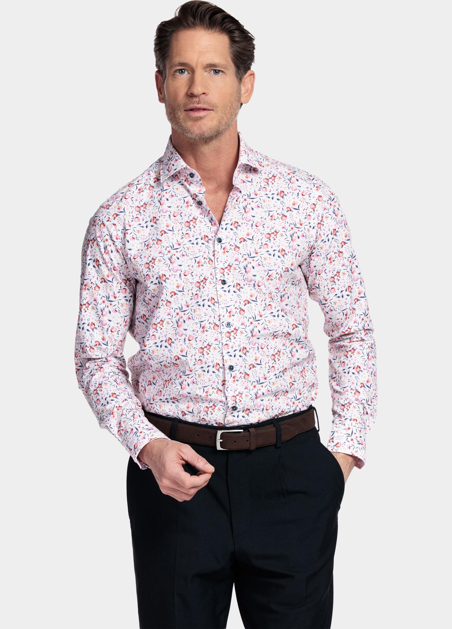 Giordano Overhemd heren Wit Locarno Long Sleeve Semi Cuta 617892/10