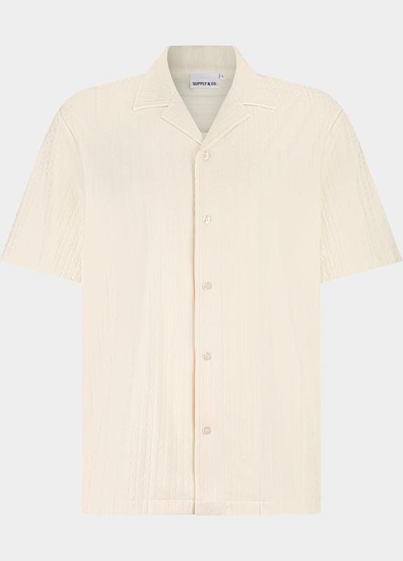 Supply & Co. Casual hemd korte mouw Wit Clyde Knitted Shirt Ss SCO26108CL86/1002