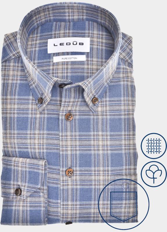 Ledub Business hemd lange mouw Blauw  0701990/150-000-000