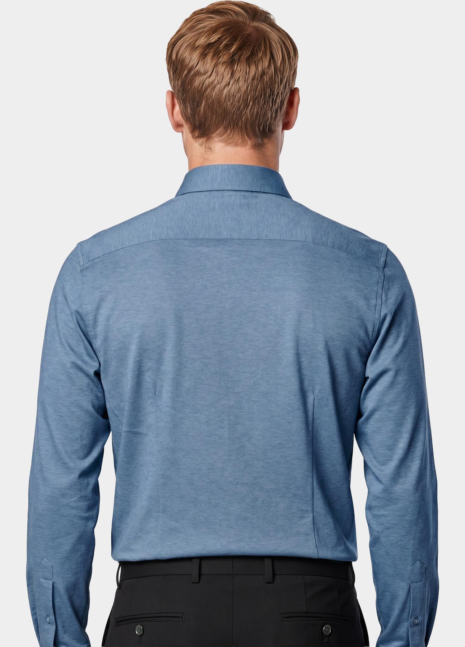 Venti Business hemd lange mouw Blauw Kent Modern Fit Jerseyflex 123963800/100