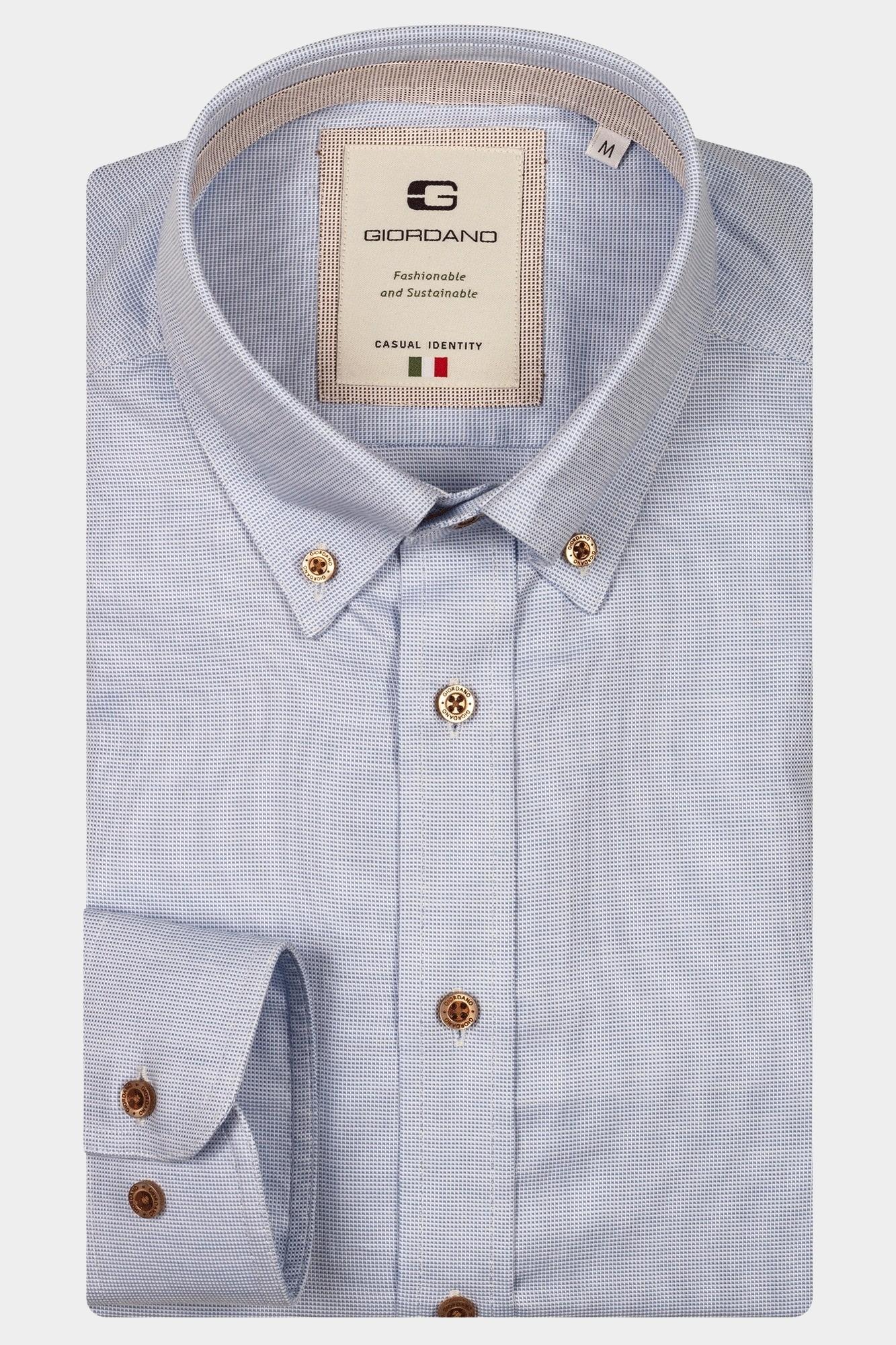 Giordano Casual hemd lange mouw Blauw Loretto long sleeve button do 517851/61