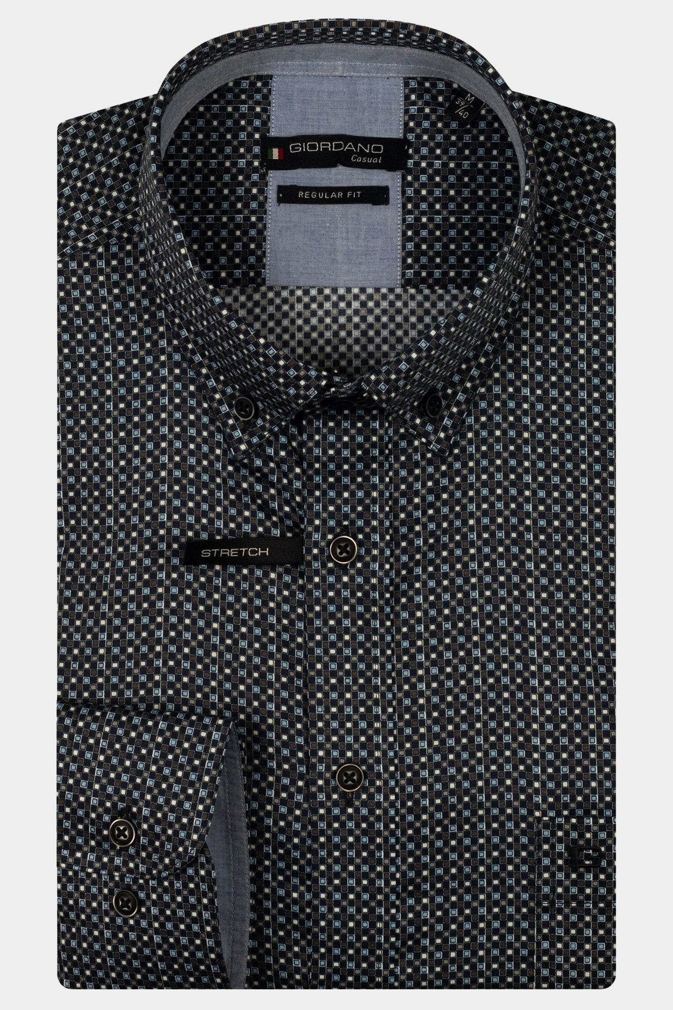 Giordano Casual hemd lange mouw Blauw Ivy long sleeve button down s 517028/60