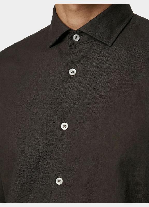 Born With Appetite Overhemd heren Bruin Avenue Li-co Ws Plain Shirt L BWA26107AV01/2004