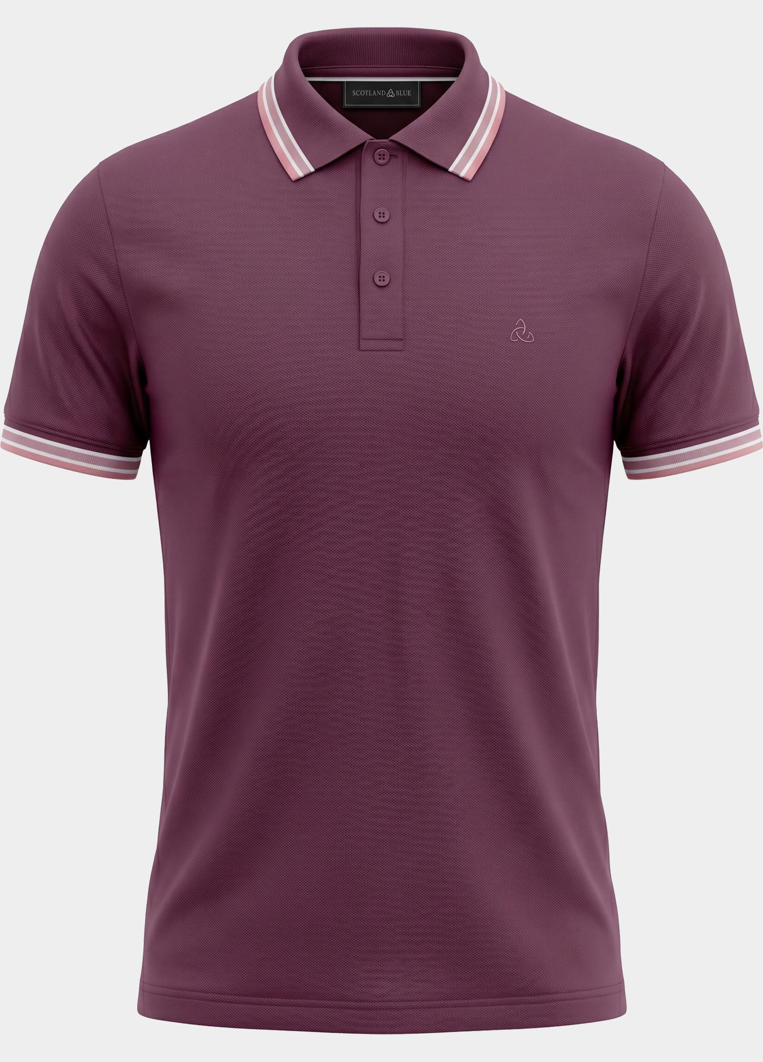Scotland Blue Polo heren Paars Brick Polo Plain Contrast Col SPE25108BR06SB/765 grape