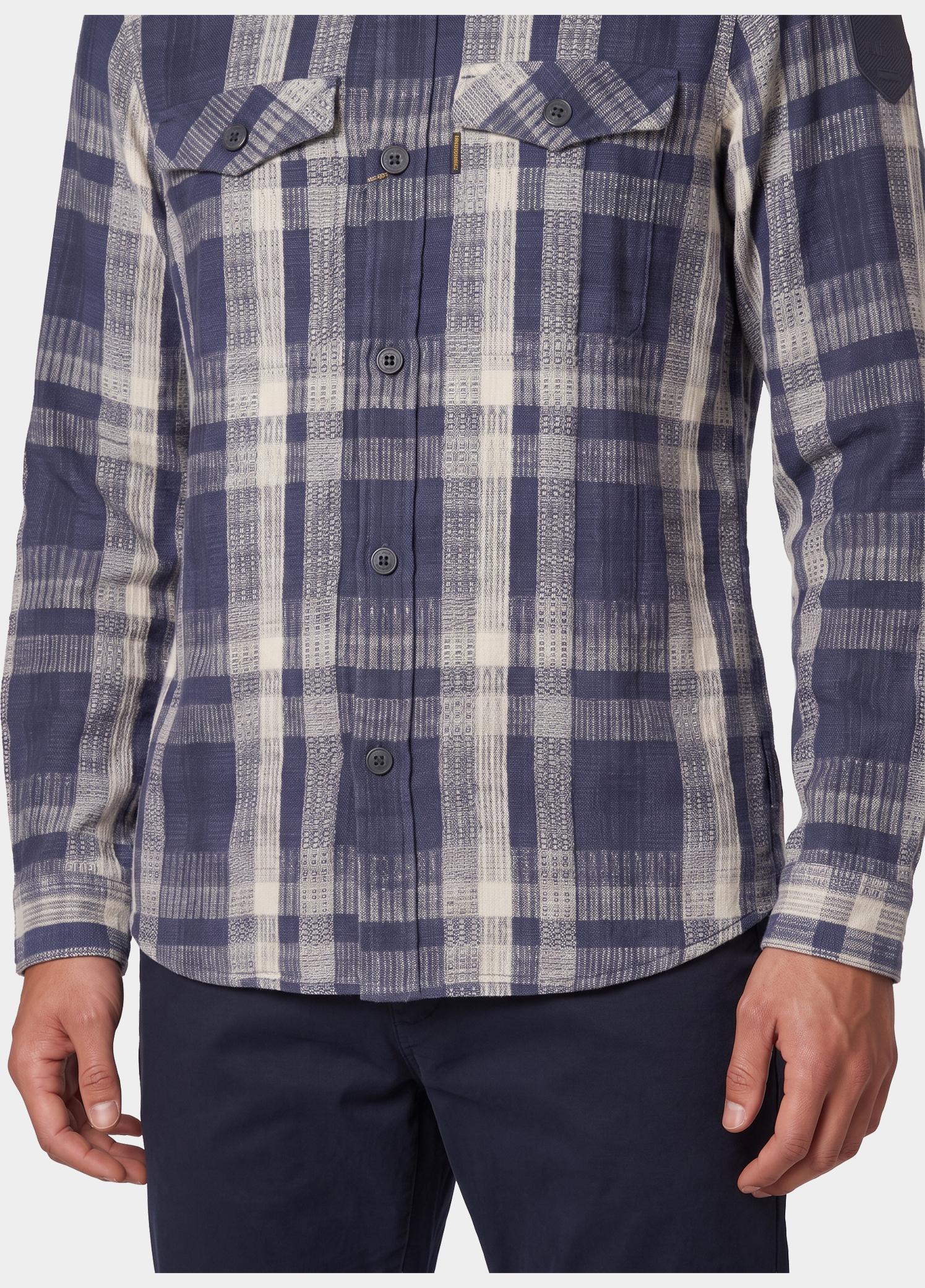 PME Legend Overhemd heren Blauw Long sleeve shirt Yarn Dyed C PSI2610212/5281