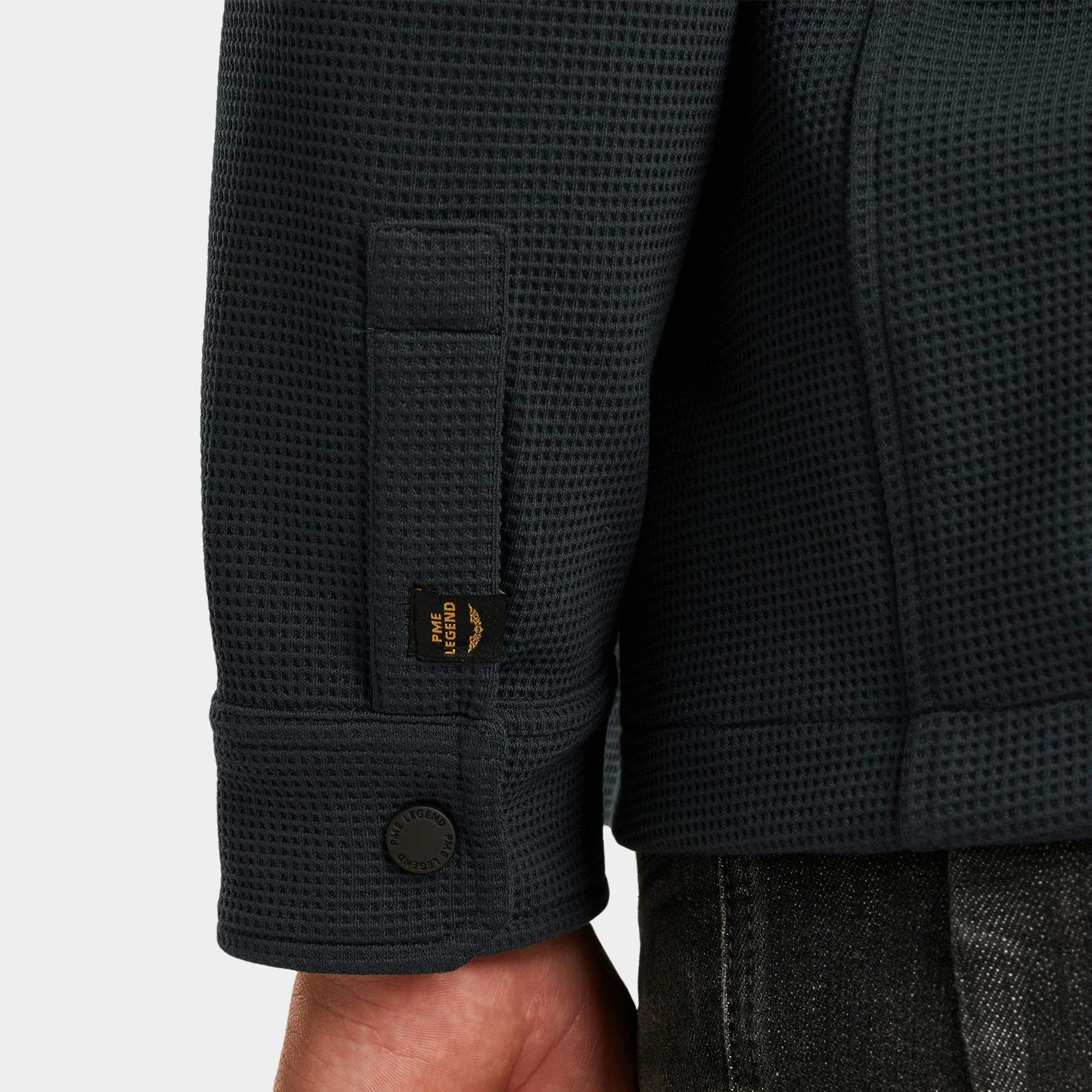 PME Legend Casual hemd lange mouw Blauw LONG SLEEVE SHIRT Waffle Jers PSI2511246/5282