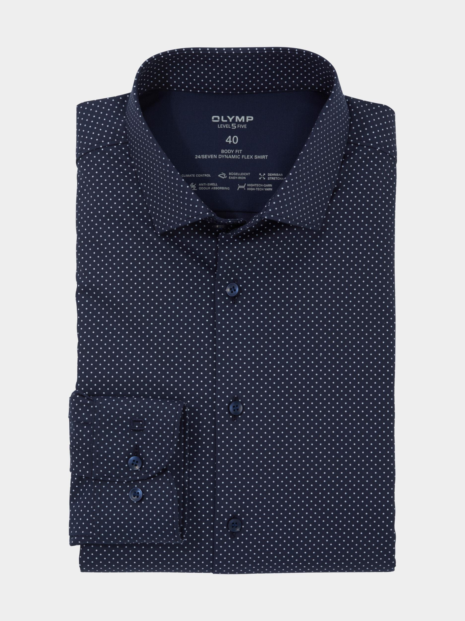 Olymp Business hemd lange mouw Blauw Level Five 074864/18