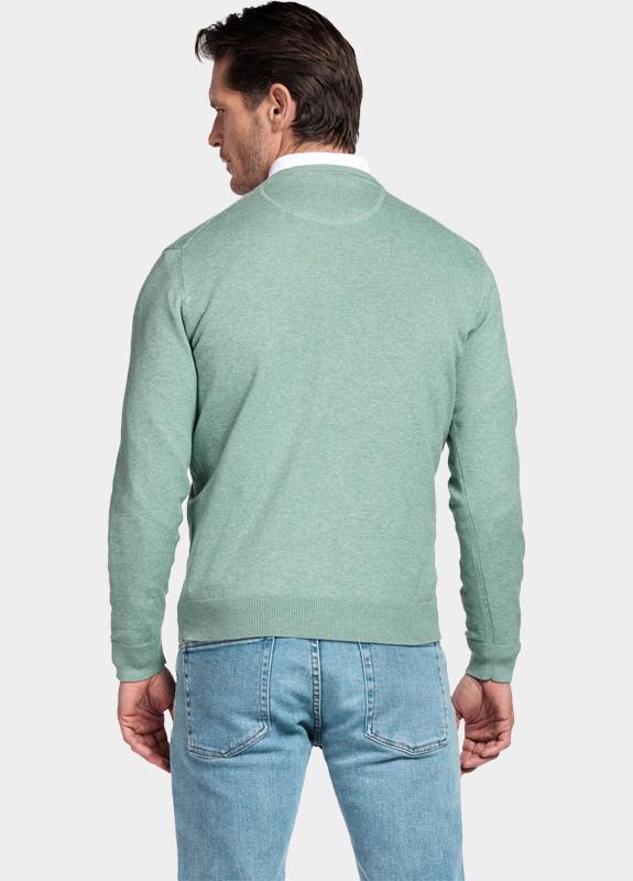 Bos Pullover heren Groen Cotton regular fit groen 618200CCT-13/725