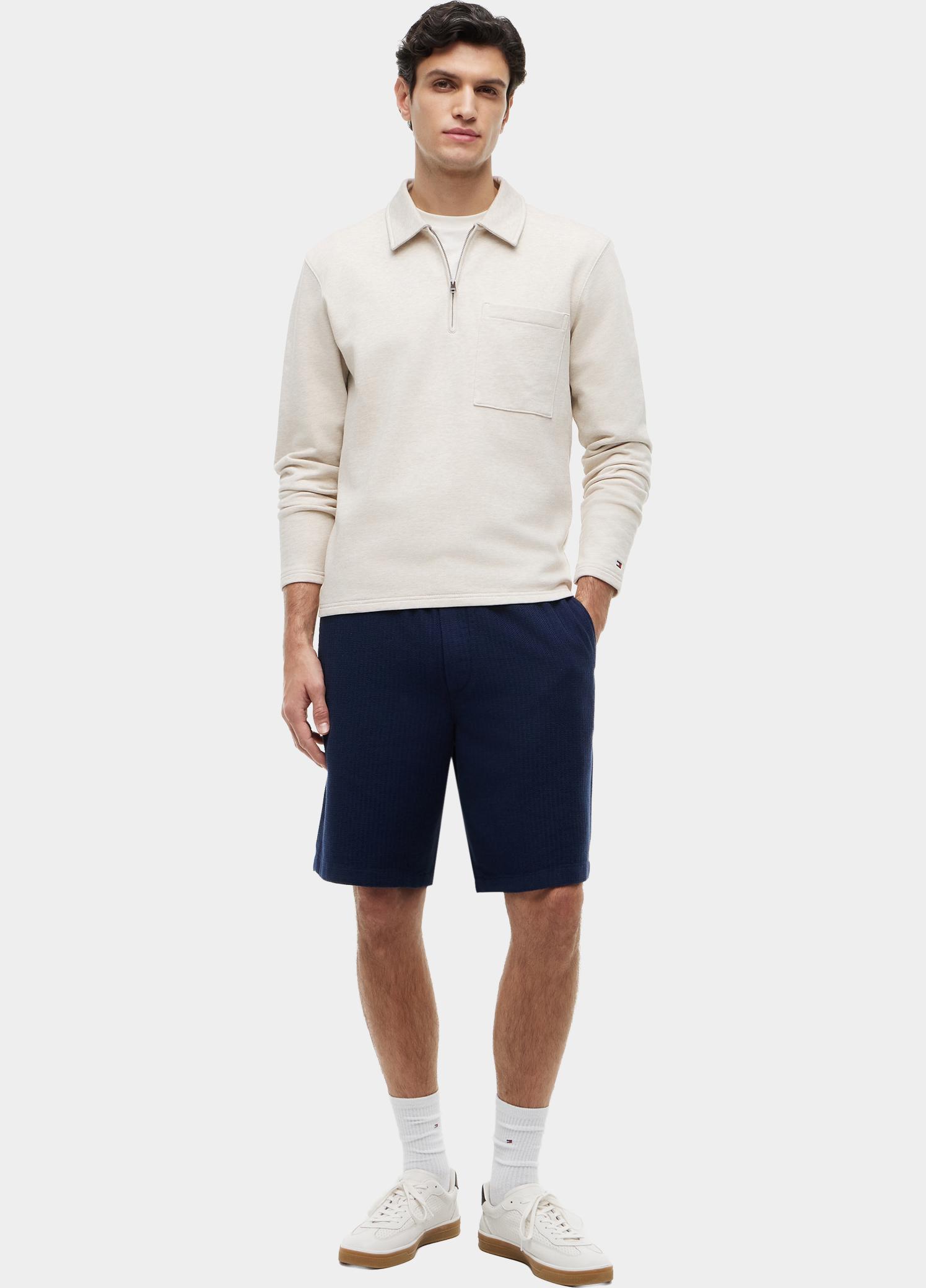 Tommy Hilfiger Half Zip Beige ESSENTIAL TERRY POCKET 1/4 ZIP MW0MW43213/HGF