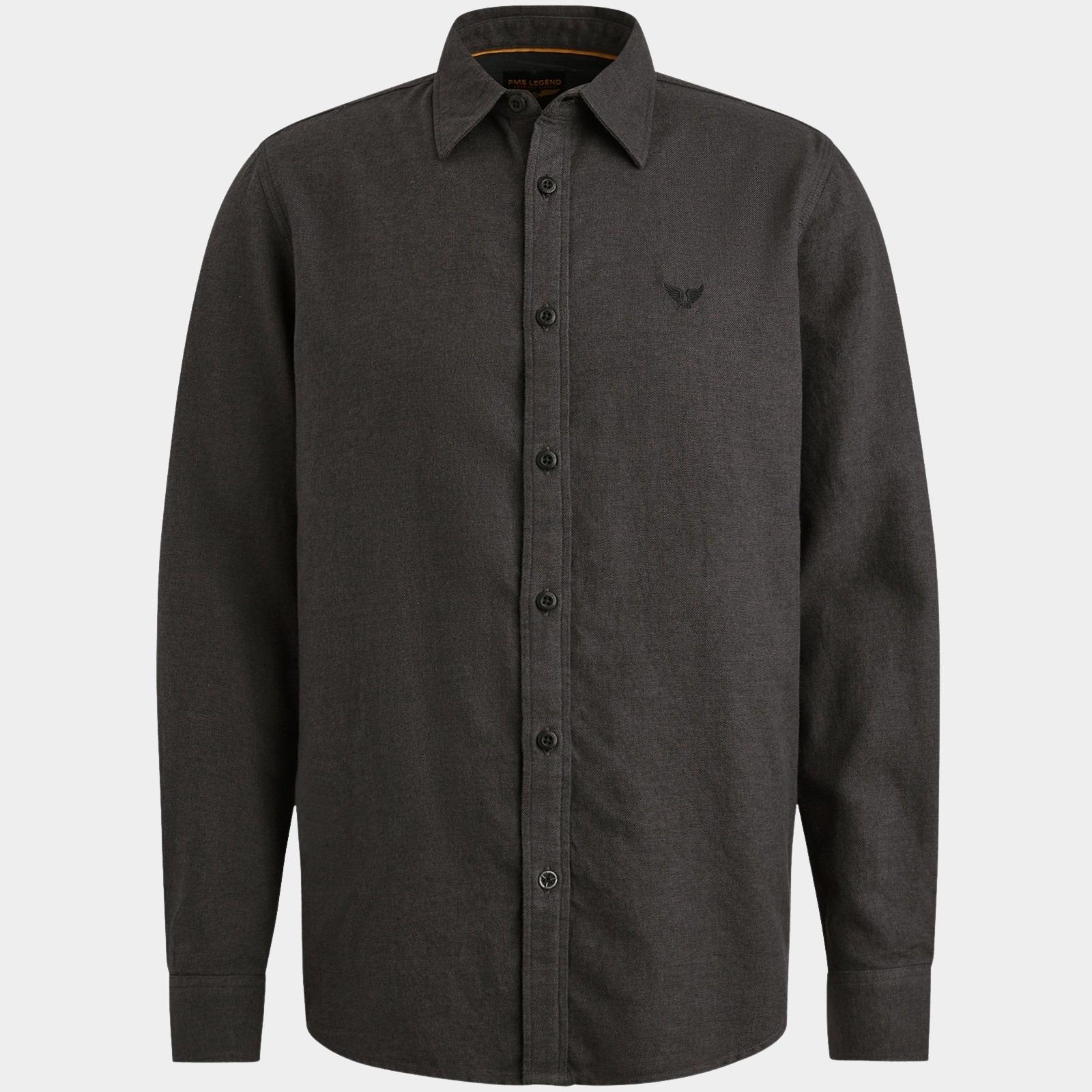 PME Legend Casual hemd lange mouw Zwart LONG SLEEVE SHIRT YarnDyed Gr PSI2510202/9067